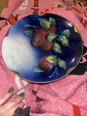 K & G  Luneville Flow Blue Plum Plate Keller & Geurin Depose France  8.5 in