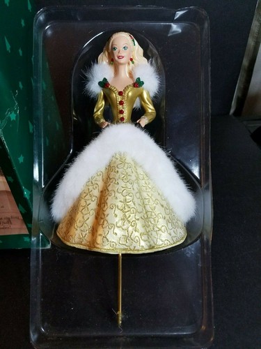 Hallmark Happy Holiday Barbie Stocking Holder 1995 Mattel Vintage - Picture 2 of 8
