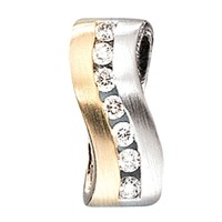 AnhäNger Mit Diamanten Brillanten, 585 Gelbgold WeißGold, Damen, GoldanhäNger