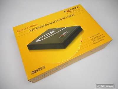 DeLock 5.25'' Slim SATA Enclosure, USB2.0 (42127) NEW