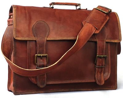 Unisex Leder Messenger Laptoptasche Computer Used-Look Umhängetasche Aktentasche