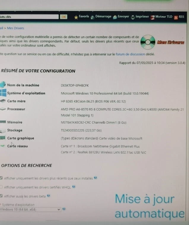 Unité Centrale HP EliteDesk 705 G3 SFF - Windows 10 Pro - Photo 3/4