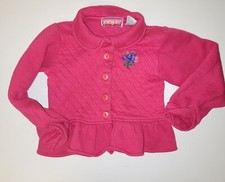 Vintage Jordache Kids Sz 4 Pink Embroidered Button Up Sweater