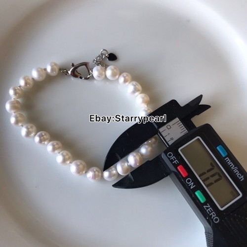 Echte Süßwasserzuchtperlen Halskette Armband Ohrring Set, Perlen Set - Bild 6 von 6