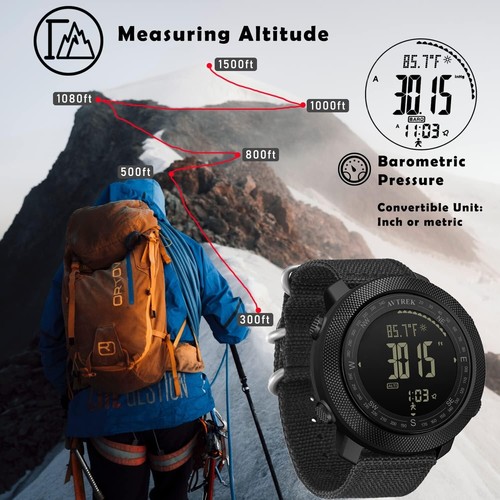 Outdoor Sports Watch for Men: Versatile Tactical Design with Altimeter & Compass - Picture 5 of 11