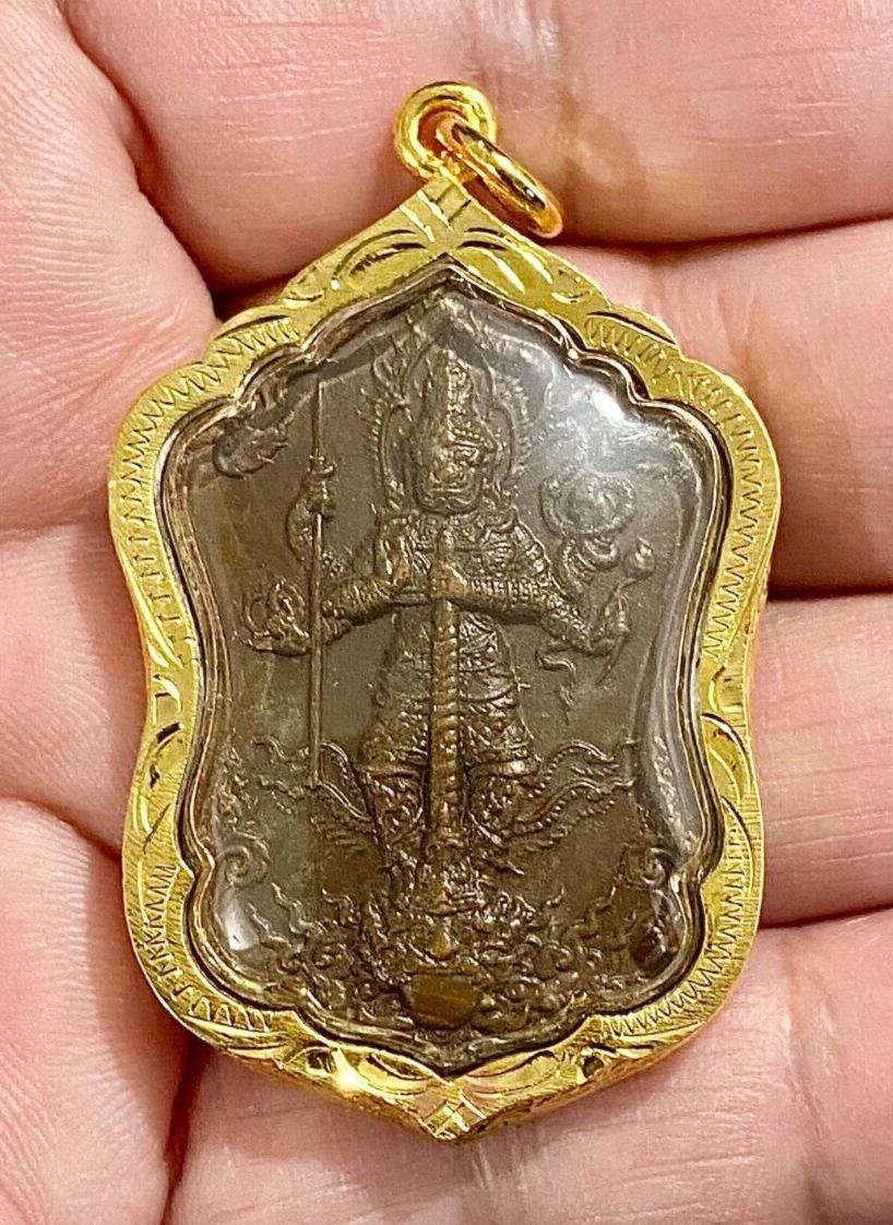 Giant God THAO WESSUWAN Wat Mae tam Thai AMULET Millonaire Richs Prosperity K807