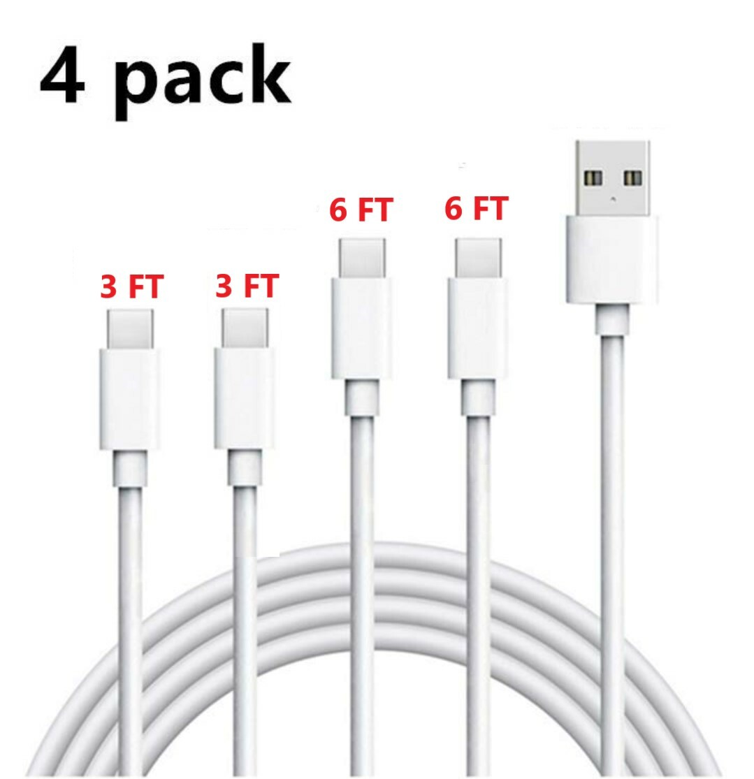 Yu 4 Pack 3FT & 6FT USB C Cable Type C Fast Charger For Samsung