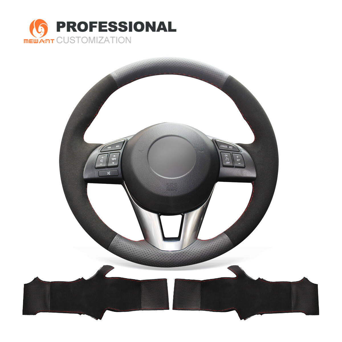 Genuine Leather Suede Car Steering Wheel Cover for Mazda 2 CX-5 Mazda 3 Mazda 6