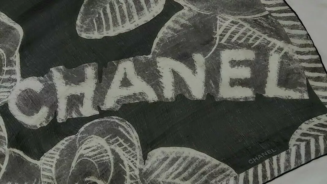 ❤️CHANEL Mesh Silk Scarf Handkerchief Camellia,CC,ONLY ONE IN !