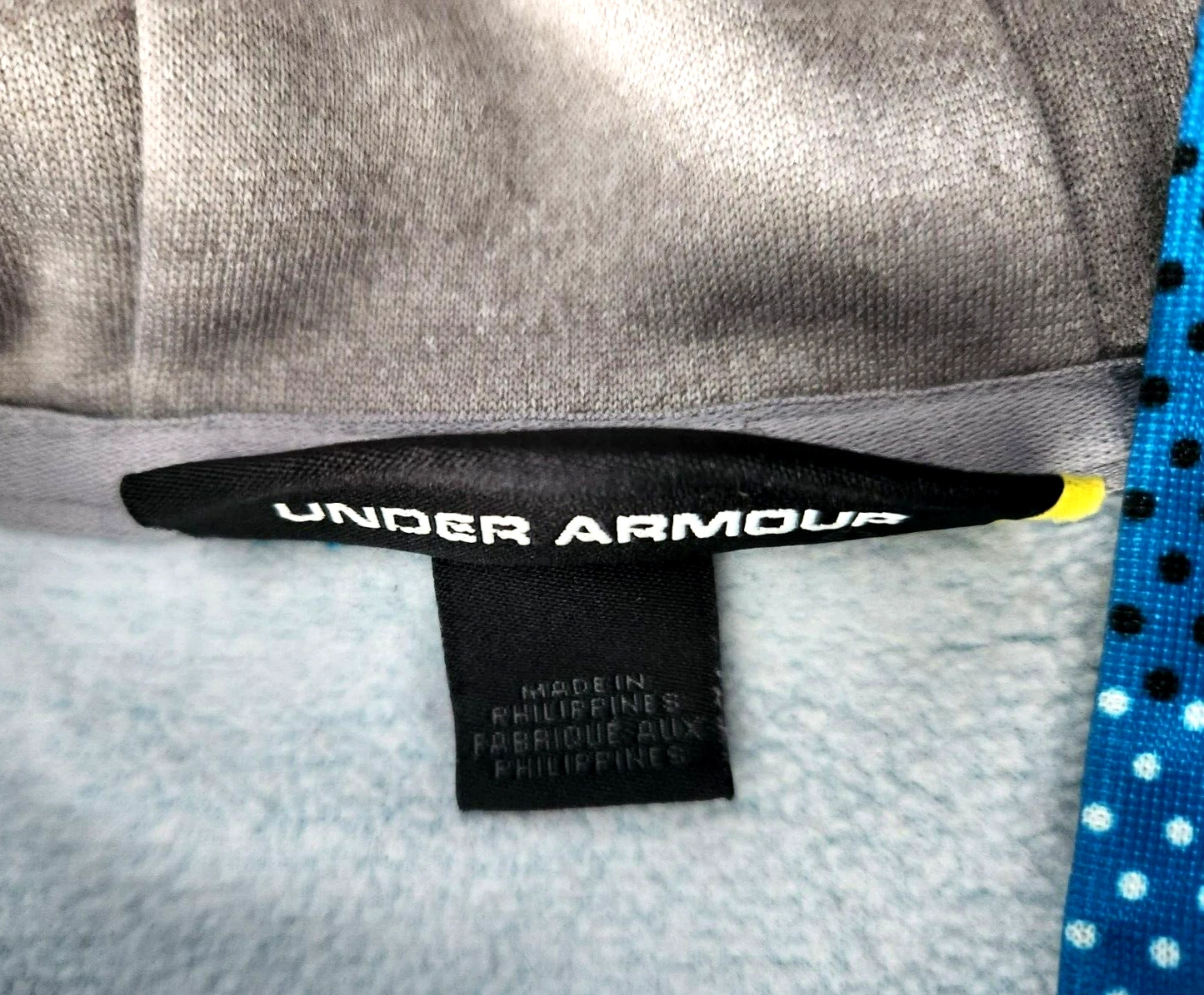 VETEMENTS Felpa con cappuccio ragazzo ragazzo ragazzo Under Armour taglia X Large vestibilità ampia pullover pile blu