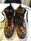 Shoe Dazzle Black & Brown Leopard Lace Me Up High-Top Sneakers Women’s 8.5 — photo 2
