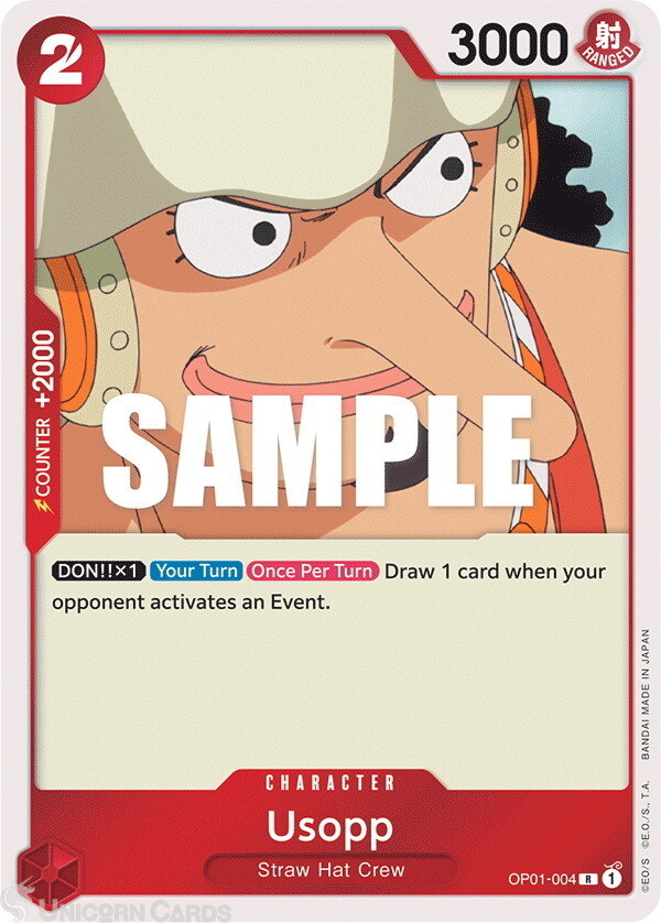 OP01-004 Usopp Rare English One Piece TCG Card