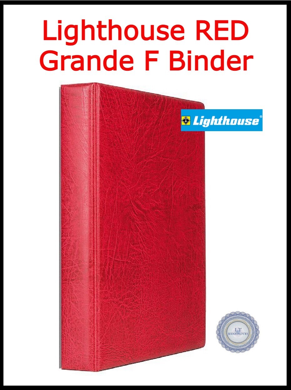 Lighthouse Grande F 3 Rings Binder Coin Currency Collection Stamps Banknotes RED eBay