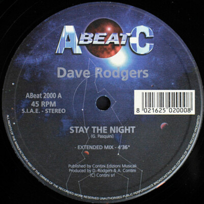Dave Rodgers - Stay The Night / I Just Wanna Find You / NM / 12''''