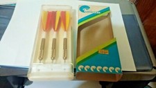 Vintage Unicorn Darrow feather brass darts 15g  NOS dated 11/68