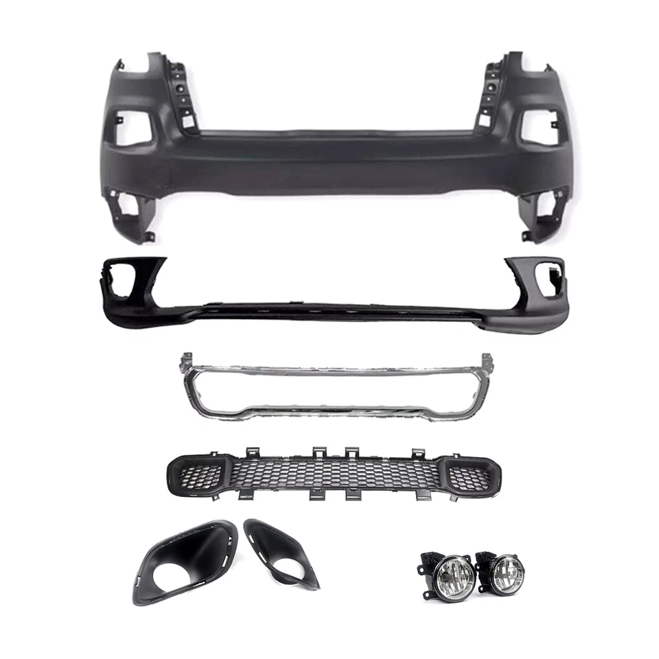 Kit de grade de para-choque dianteiro com lâmpadas de neblina e molduras para Jeep Cherokee 2015-2018 - Imagem 3 de 4