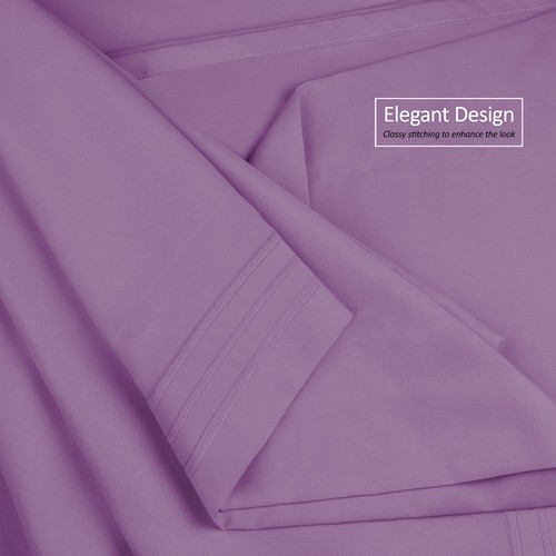 Ensemble de 4 draps de lit 1800 Queen ou King ultra doux microfibre poche profonde - Photo 157/360