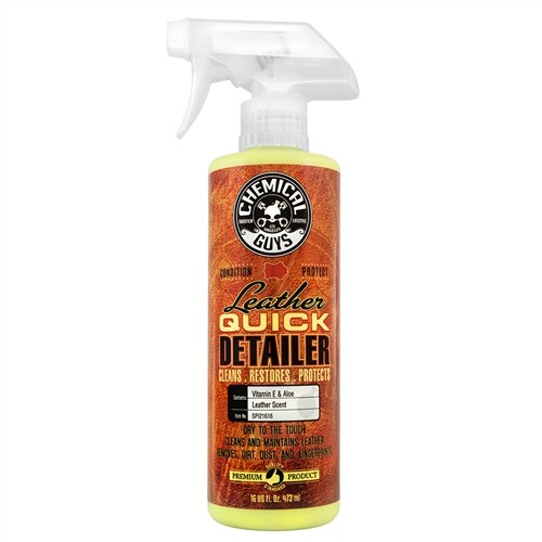 Chemical Guys Leather Quick Detailer - This sprayable detailer lifts dirt 16oz