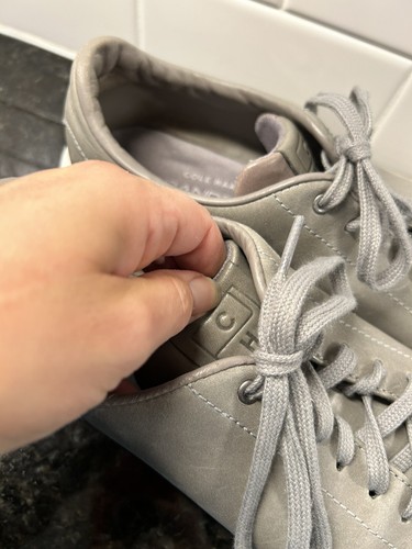 Zapatillas con cordones Cole Haan Reagan de cuero gris para hombre talla 9 - Imagen 9 de 13