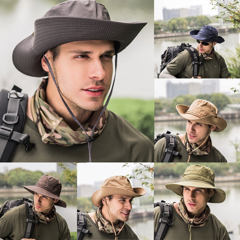 Military Bucket Hat Wide Brim Boonie Cap for Hunting Fishing Outdoor Sun Protection Unisex-image