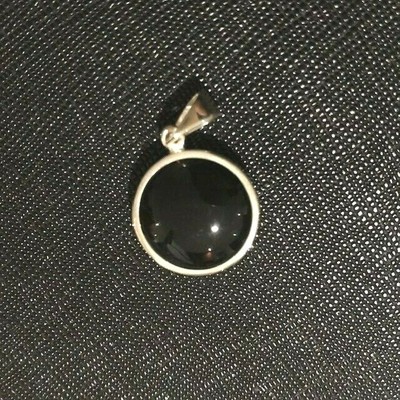 Pendentif En Argent 925 Avec Onyx Noir - Poinçonné - Neuf Avec Écrin - Réf G323