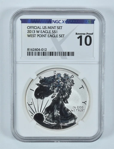 2013-W American Silver Eagle West Point Eagle Set Reverse Proof 10 NGC X NGCX