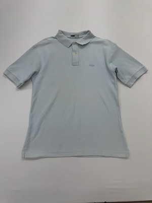 FILA Boys Light Blue Polo Shirt Size S Regular Pique Cotton