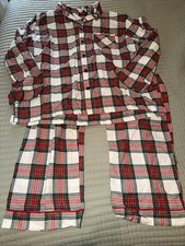  WONDERSHOP Mens Red  Green Christmas Plaid Cotton Flannel Pajama Set, XXL.