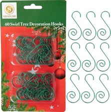 Gutter Swirl Hooks Christmas Ornament Hanger Tree Bauble String Rope Light Decor