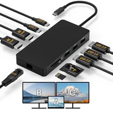 Laptop Docking Station Dual 4K HDTV Monitor, USB to 2 HDTV Splitter Extended ...