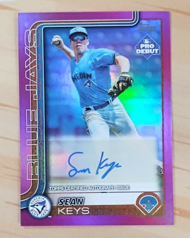2025 Topps PD Sean Keys Purple Holo Foil 064/199 AUTO Rookie BLUE JAYS #PD-10