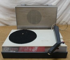 Philips All Transistor Battery Portable Record Player Part Working FREE UK POST