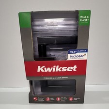 Kwikset Microban Antimicrobial Hall  Closet Door Lever, Matte Black