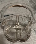 Vintage Clear Glass Basket With Handle Planter Display Candy Dish Decor Spring — photo 1