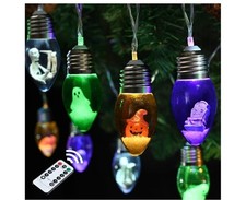 2 Pack 16.4FT Halloween Bulb Globe String Lights 24 Spooky Charms Remote Timer