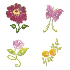 Stanzschablone Blüten Schmetterling Stanzen Set Sizzlits Large Sizzix