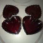 2 Vintage Cape Cod Collection Avon Ruby Red Glass Heart Shaped Trinket Boxes — photo 4
