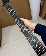 Black gloss 22 frets Maple electric guitar neck Rosewood blue Tree of life inlay