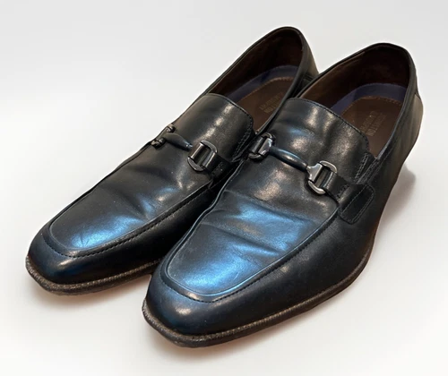 JOHNSTON MURPHY Gibson Loafer Shoes Men 12 M Black Leather Bit J Flex Driving