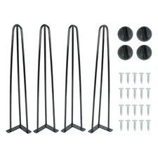 Hairpin Table Legs 40 Inch, 3-Rod Heavy Duty Metal Coffee Table Legs Black