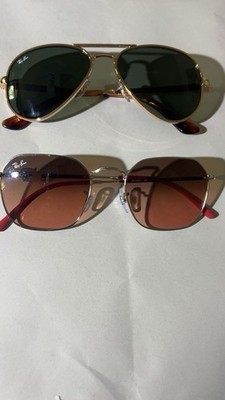 Ray-Ban Herren Sonnenbrille Flieger RB 3034 Metallrahmen Gold, Gläser Grün