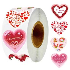 Valentine's Day Stickers - 500 Pcs Love Heart Stickers for Gifts Decoration