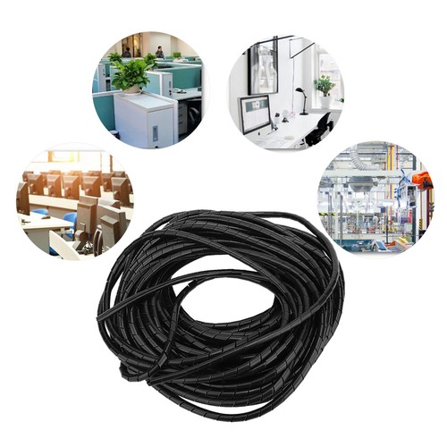 Spiraldraht-Wickelkabel Flexible Kabel-Organizer-Management Schwarz Für❀ - Afbeelding 22 van 22