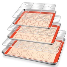 Best TeamFar Baking Sheet Set - Stainless Steel Pan with Cooling Rack  Silicone