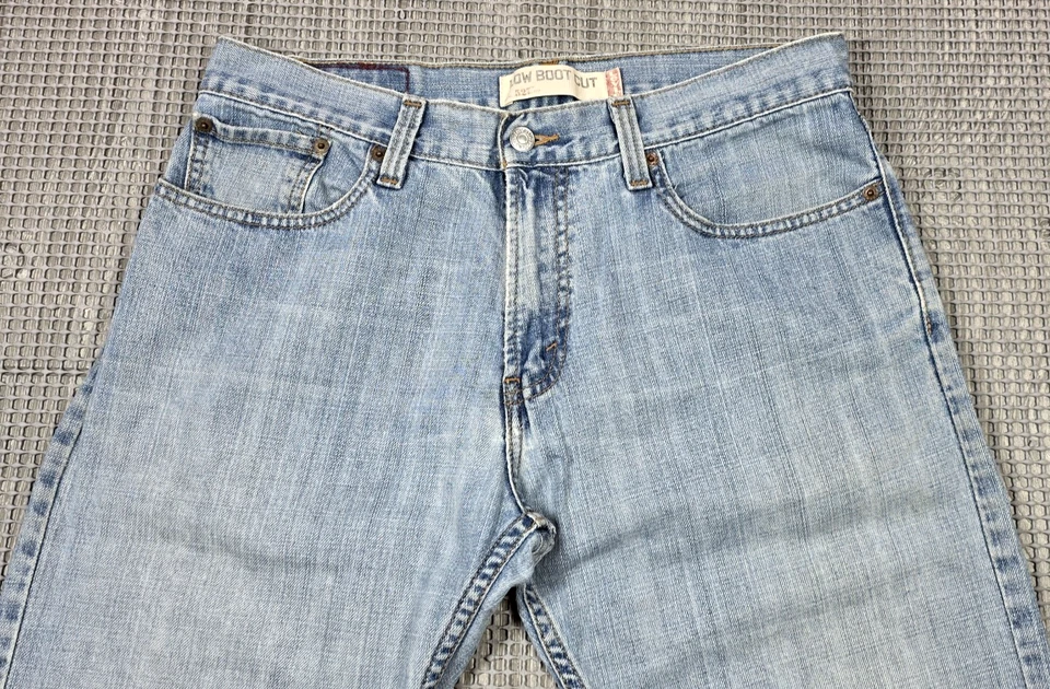 Jeans masculino vintage Levi’s 527 33x34 bootcut baixo Y2K grunge faroeste desbotado - Imagem 3 de 4