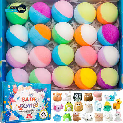 20 Pack Bath Bombs for Kids with Surprise inside Bubble Bath Toys Organic.