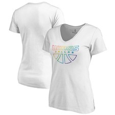 Women's White Dallas Wings Team Pride Wordmark V-Neck T-Shirt