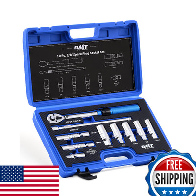 Orion Motor Tech 10pc 3/8'' Drive Spark Plug Socket Set w/ 72 Tooth Click R