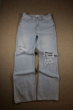 Vervet Baggy Jeans Light Wash Wide Leg High Rise Women's 29 Stretch Distressed