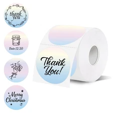 Thermal Labels,2 Inch Colored Round Thermal Printer Stickers,Self-Adhesive Ro...